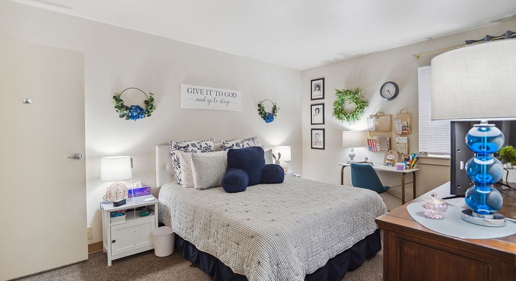 Cozy bedroom setup with personal touches