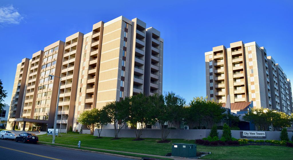 Exterior view of two residential buildings