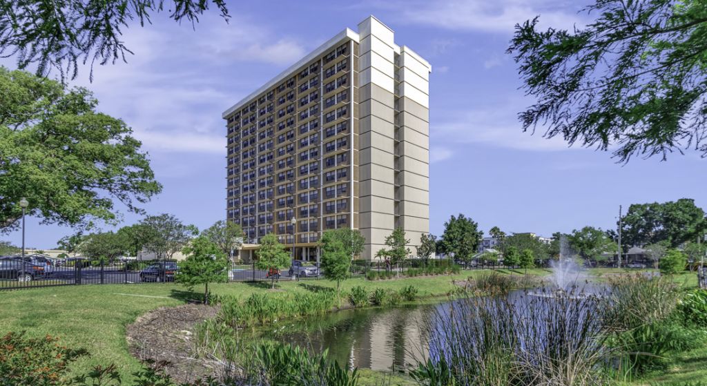 Exterior view of Center Place Senior Apartments.