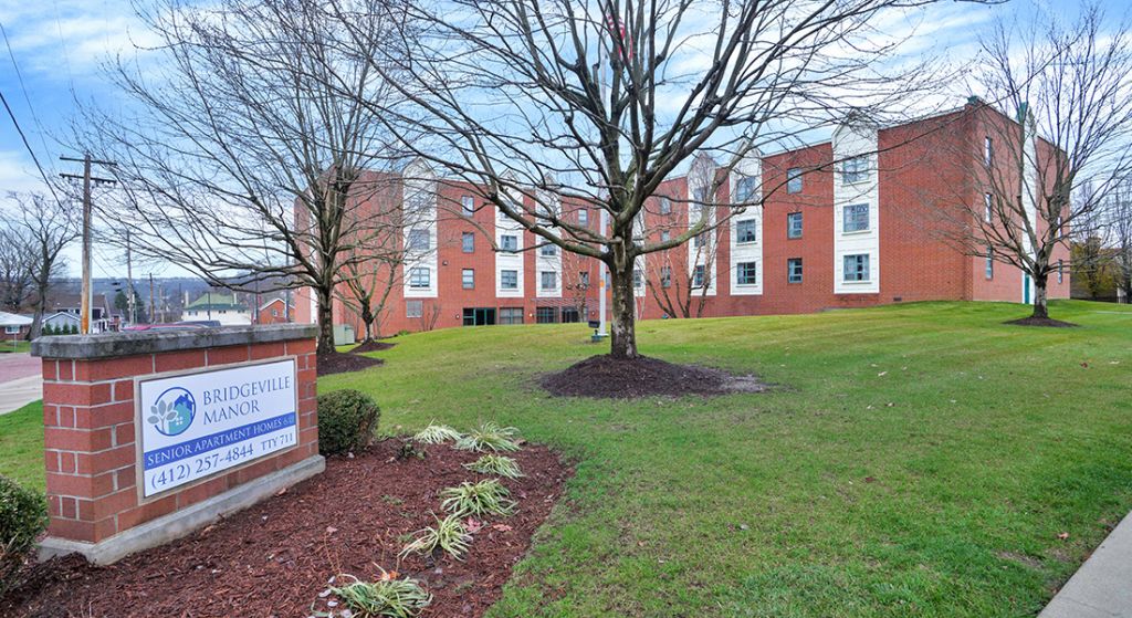 Exterior view of Bridgville Manor senior living facility.