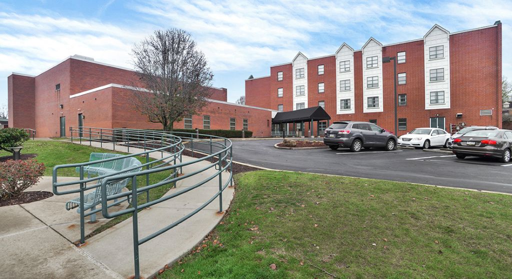 Exterior view of Center Place Senior Apartments.