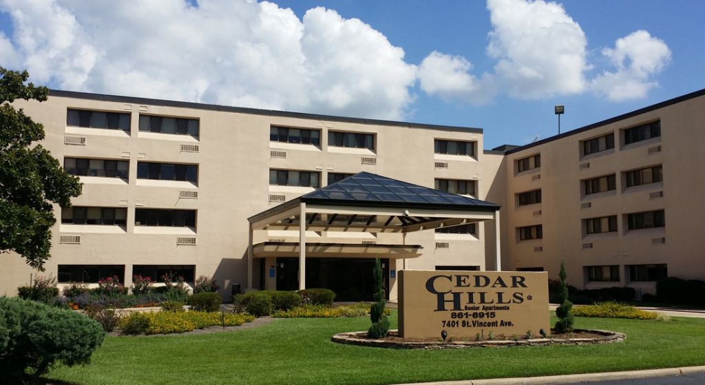 Exterior view of Cedar Hills Senior Apartments