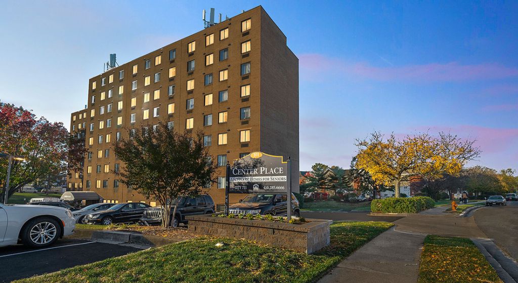 Exterior view of Center Place Senior Apartments