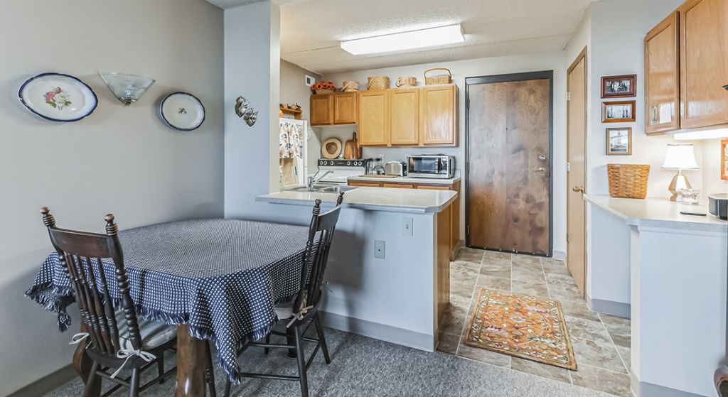Cozy kitchen area in a senior apartment