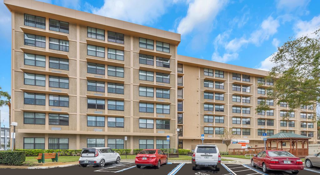 Exterior view of Center Place Senior Apartments