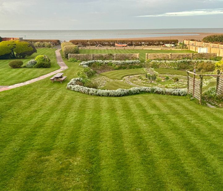 Well-maintained garden area with seating and views.