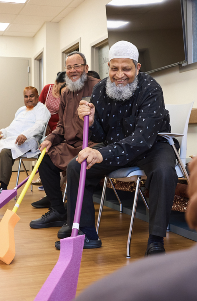 Residents engaging in a fun indoor activity