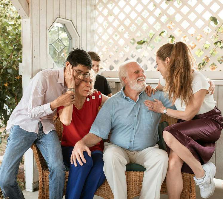 Residents enjoying time together outdoors