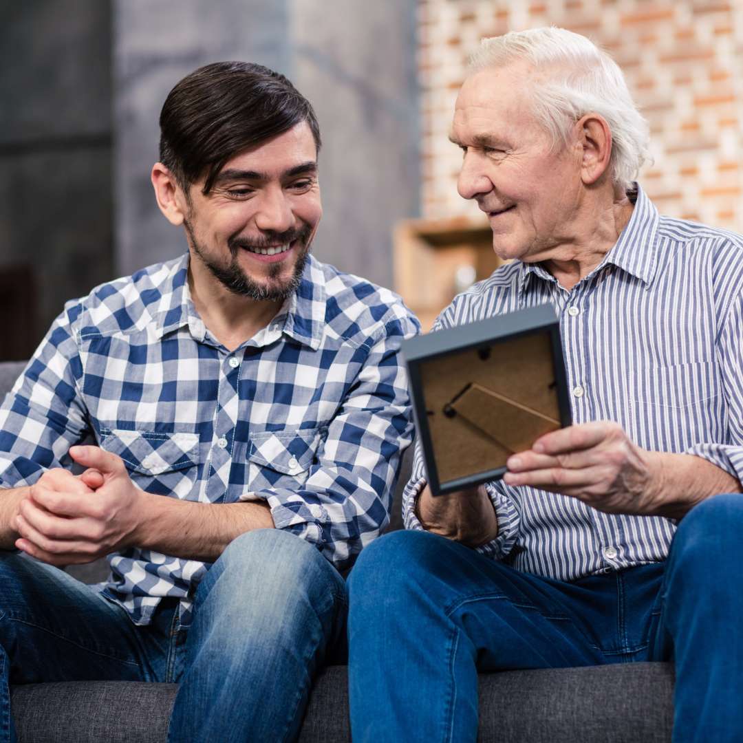 Caregiver and resident sharing a memorable moment