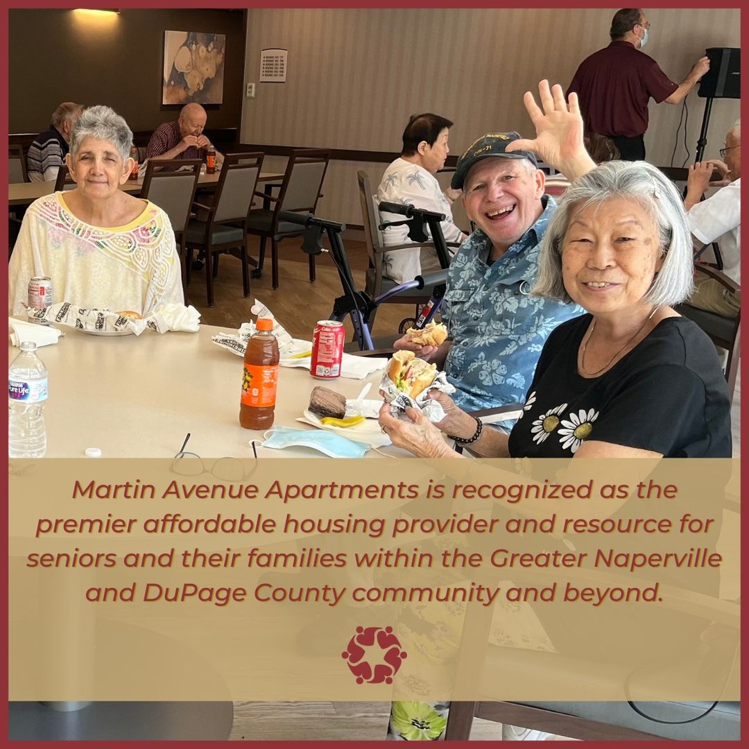 Residents enjoying a meal in a dining area