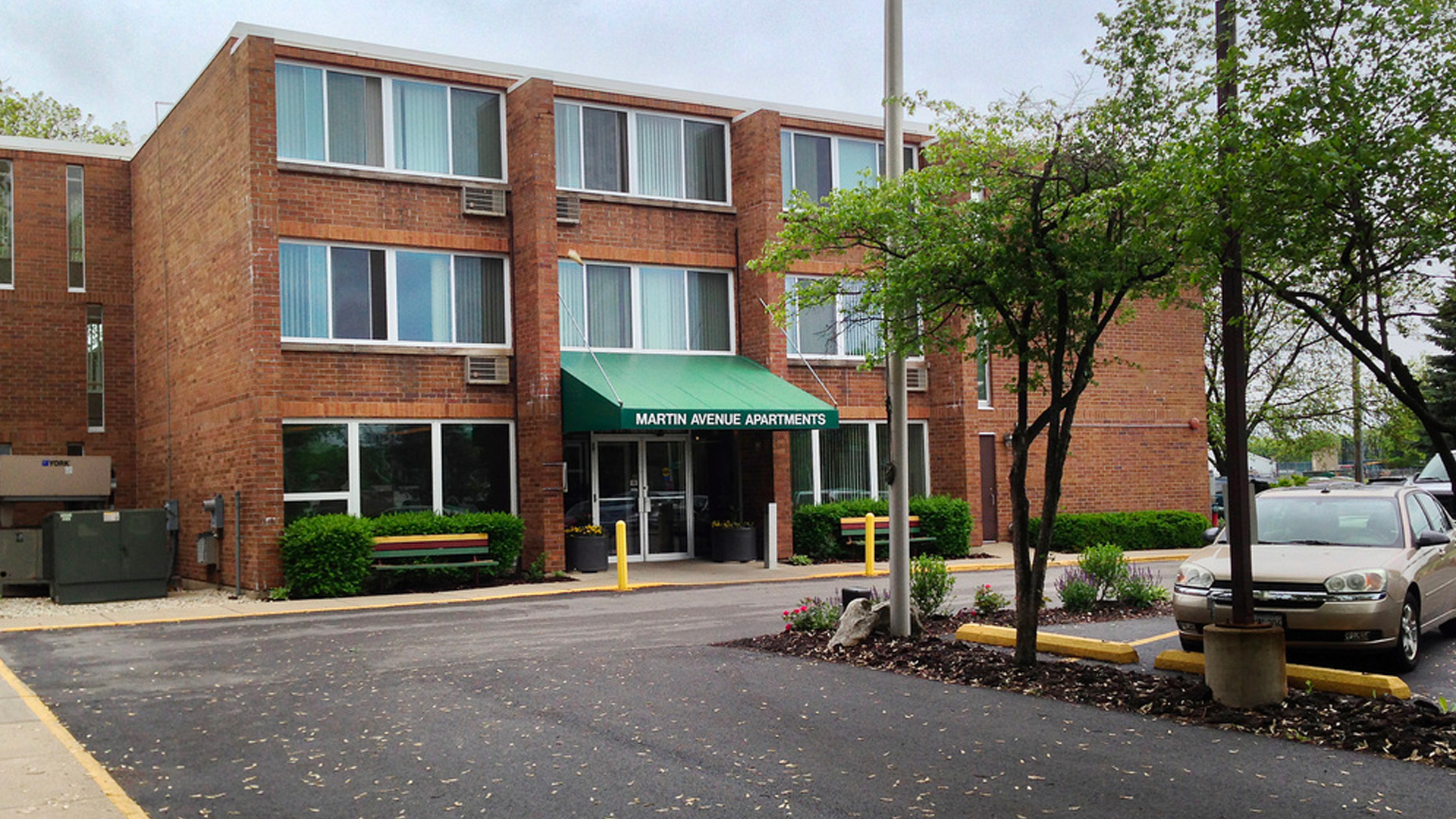 Exterior view of the Martin Avenue Apartments building.