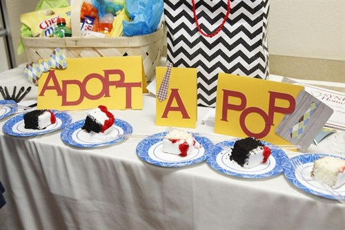 Decorative cake display for an event.