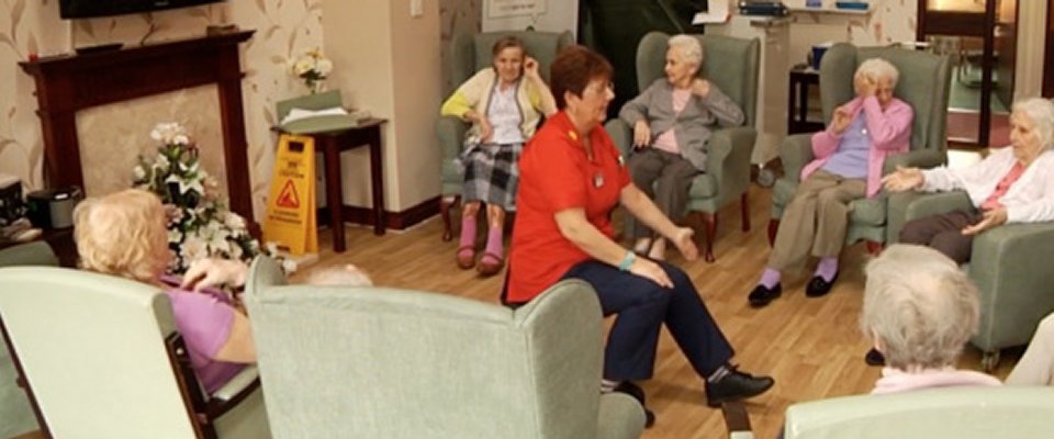 Residents participating in a group activity