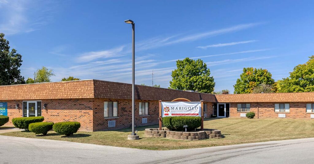 Exterior view of Marigold senior living facility