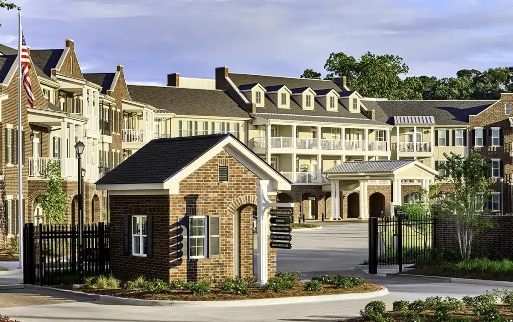 Exterior view of The Glen Retirement System entrance