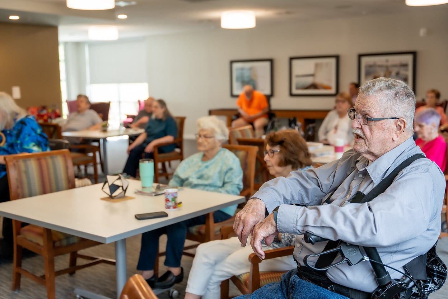 Residents engaging in a common area activity.
