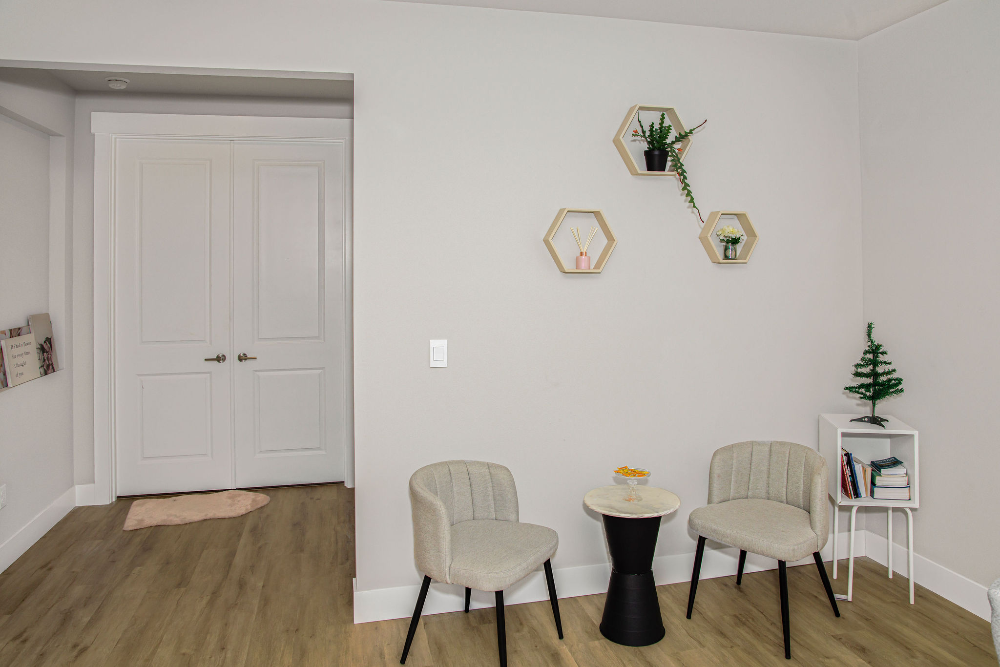 Cozy seating area with plants and decor