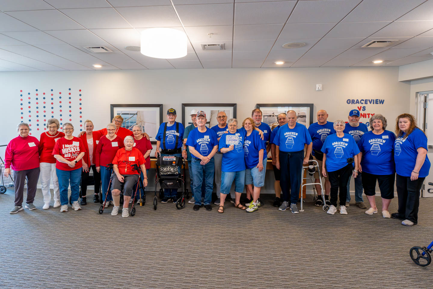 Group of residents participating in an event.