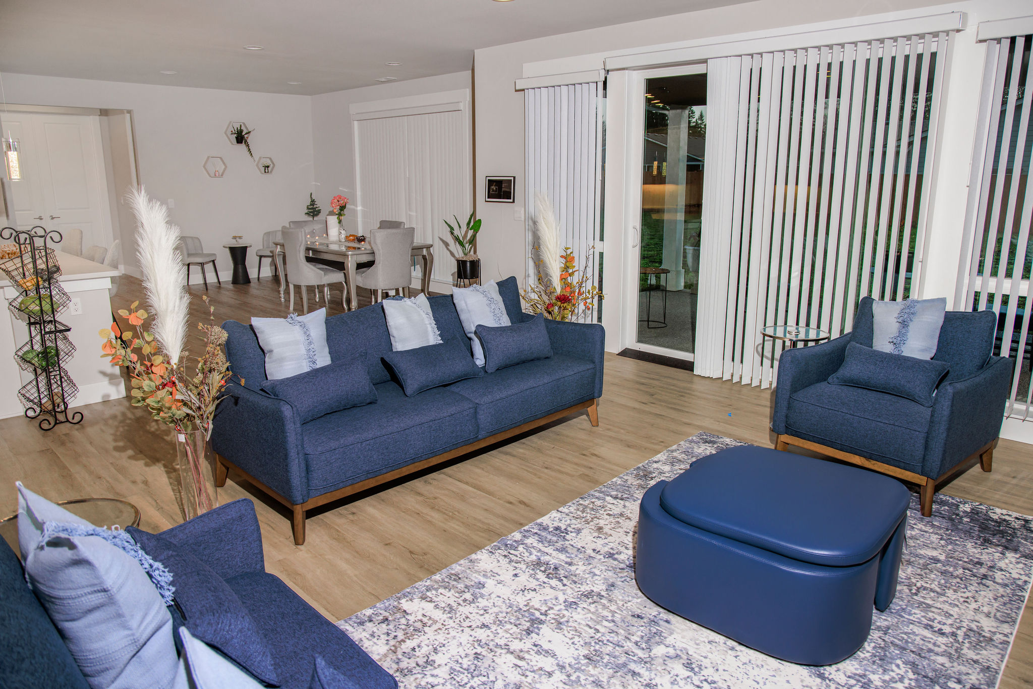 Modern lounge area with stylish furniture and decor