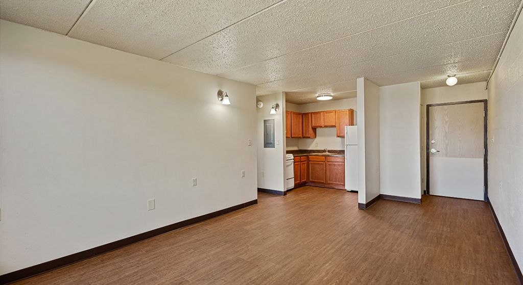 Empty interior of a senior living apartment