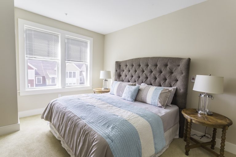 Cozy bedroom with a large bed and window