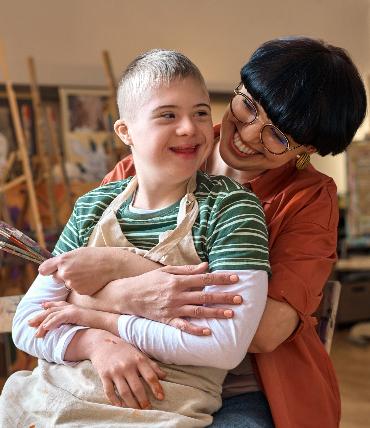 Art activity with caregiver and child.