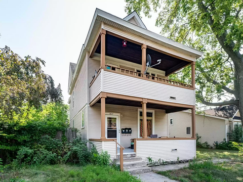 Exterior view of a multi-level building
