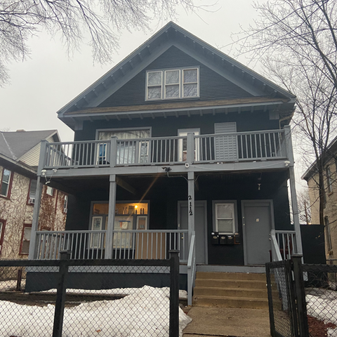 Exterior view of a multi-story residential building