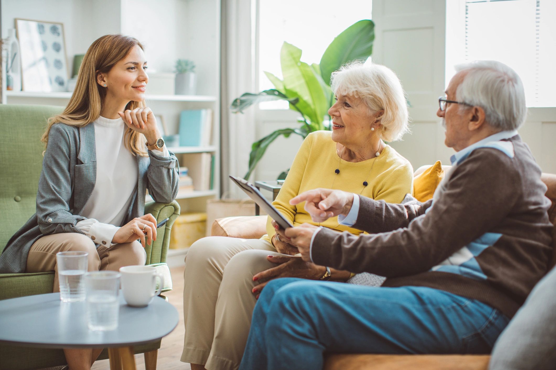 Engaging conversation among seniors and staff