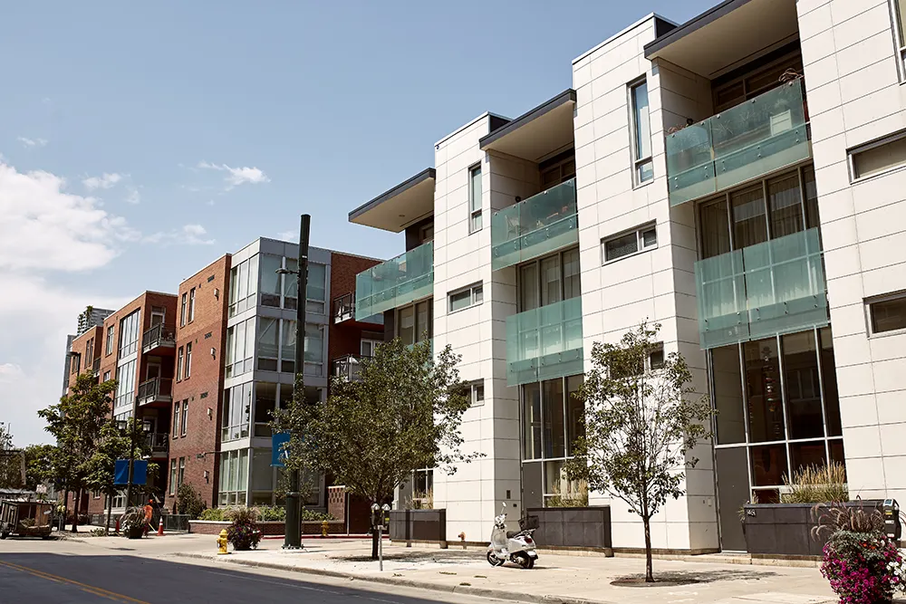 Modern assisted living facility exterior view.