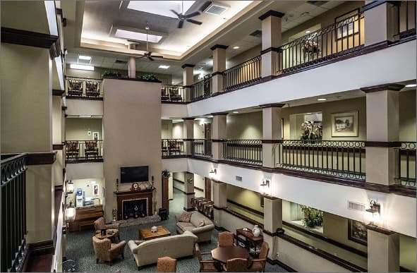 Interior view of a spacious common area