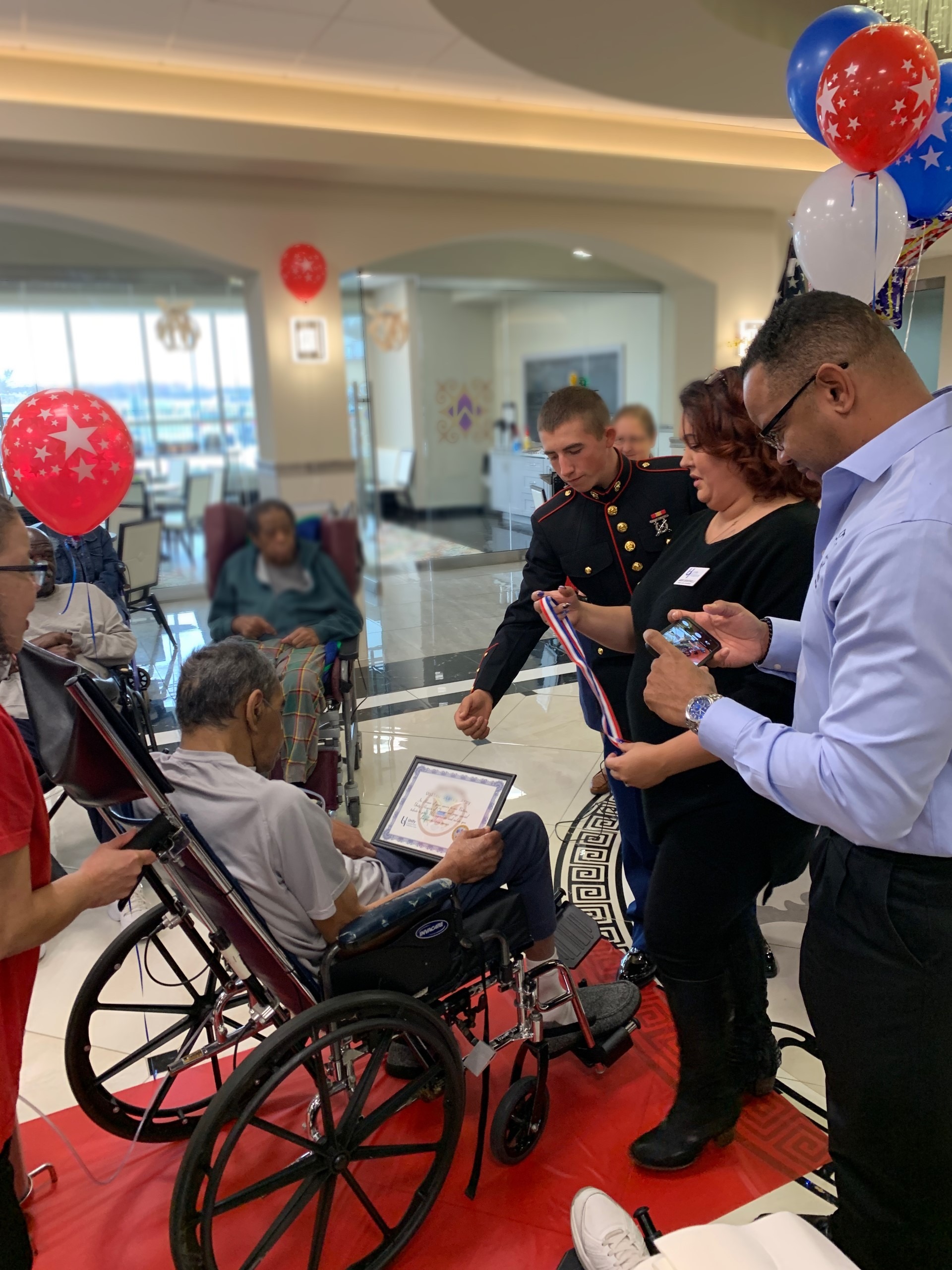 Celebration event with residents and staff