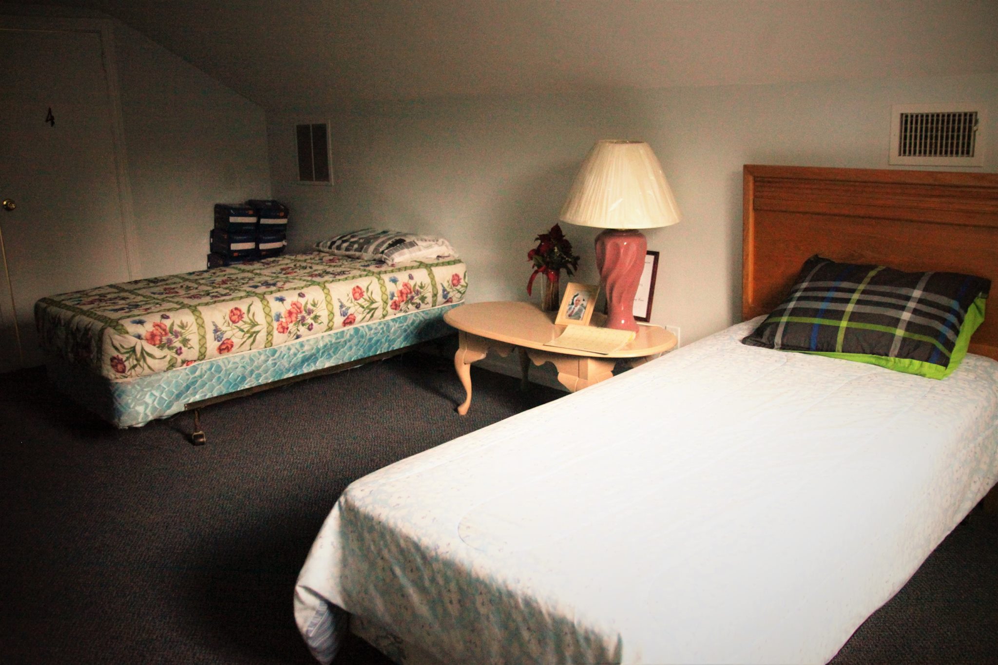 Interior view of a shared resident room with two beds