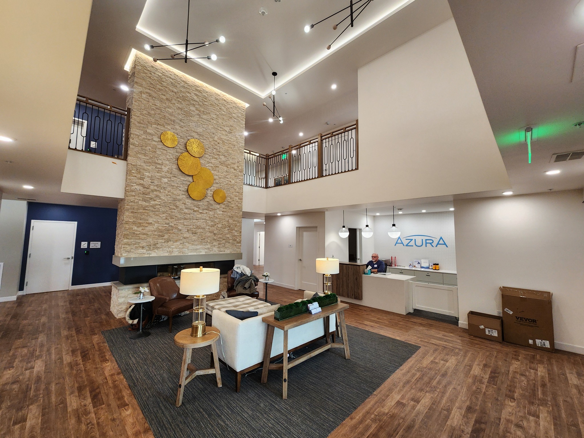 Interior view of a comfortable lobby area