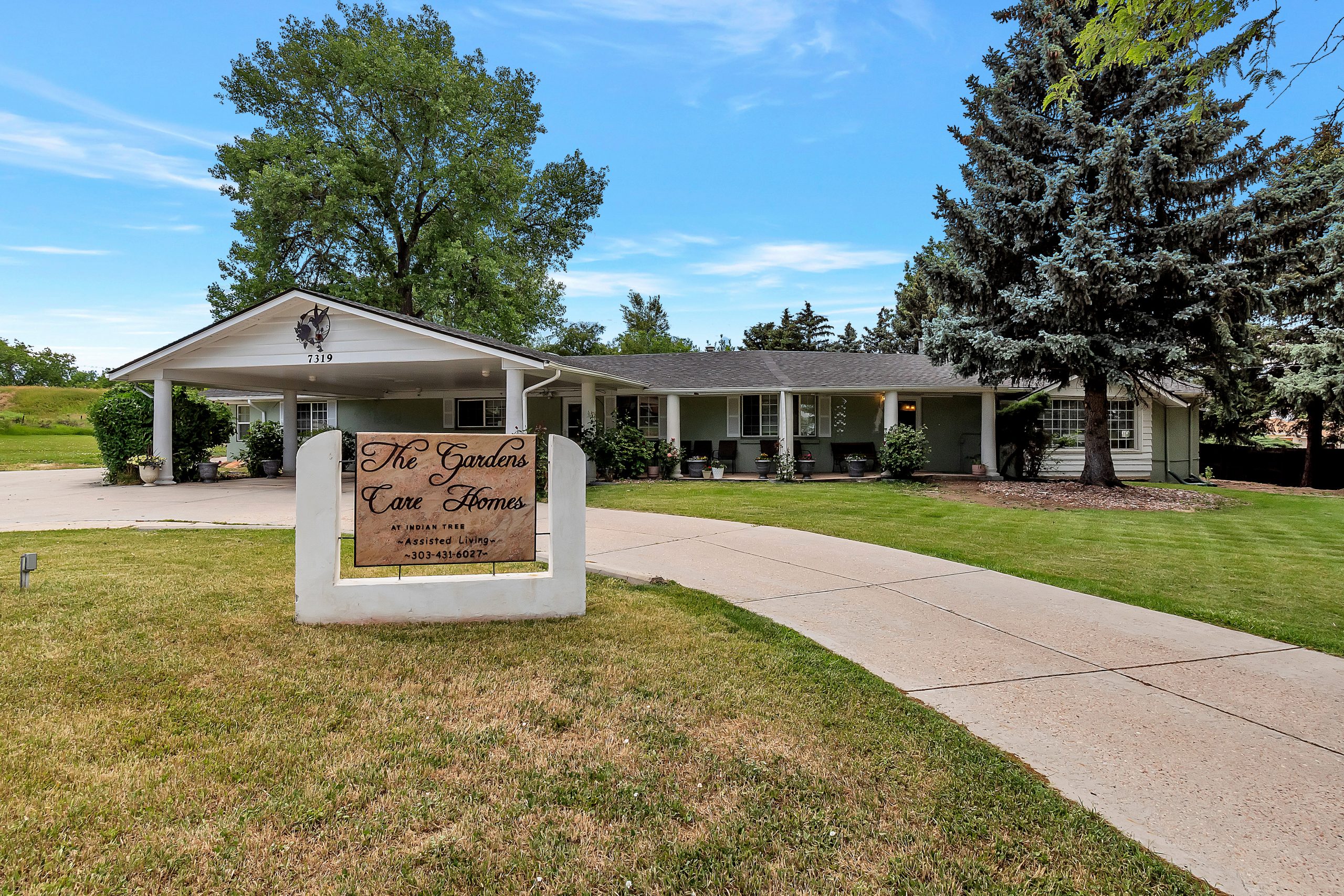 Exterior view of The Gardens Care Homes facility