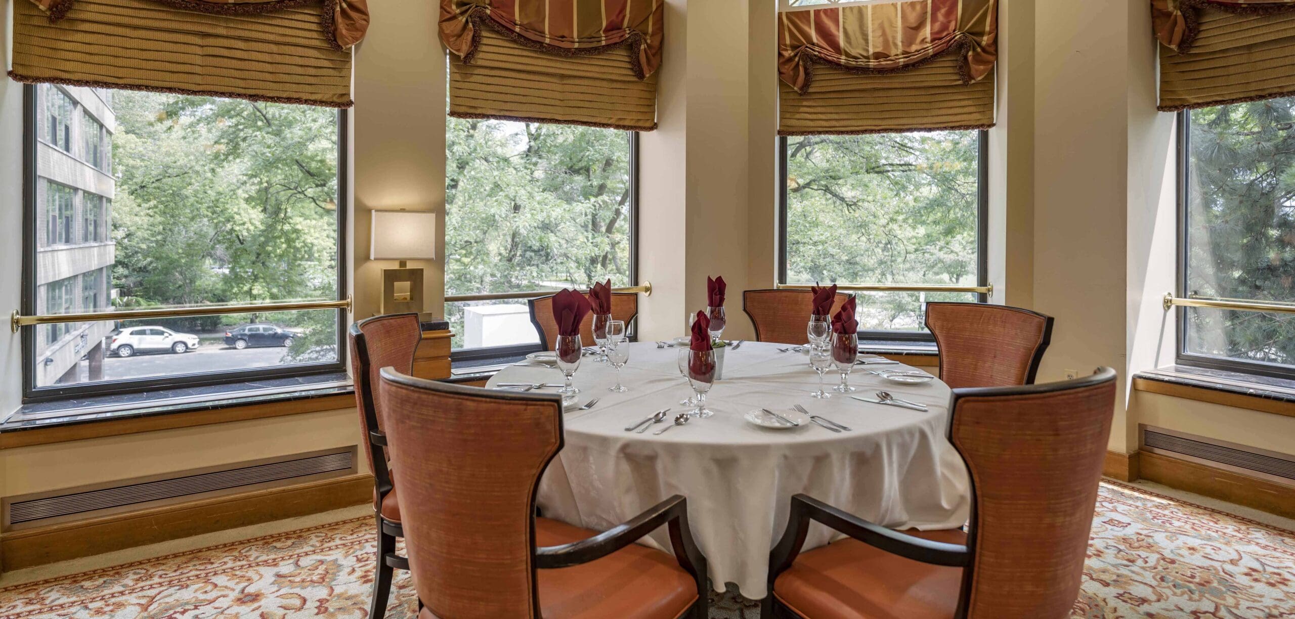 Elegant dining room set for a meal
