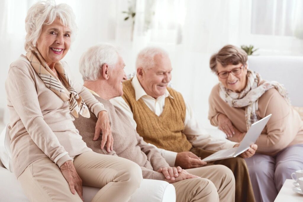 Residents enjoying leisure time in a common area
