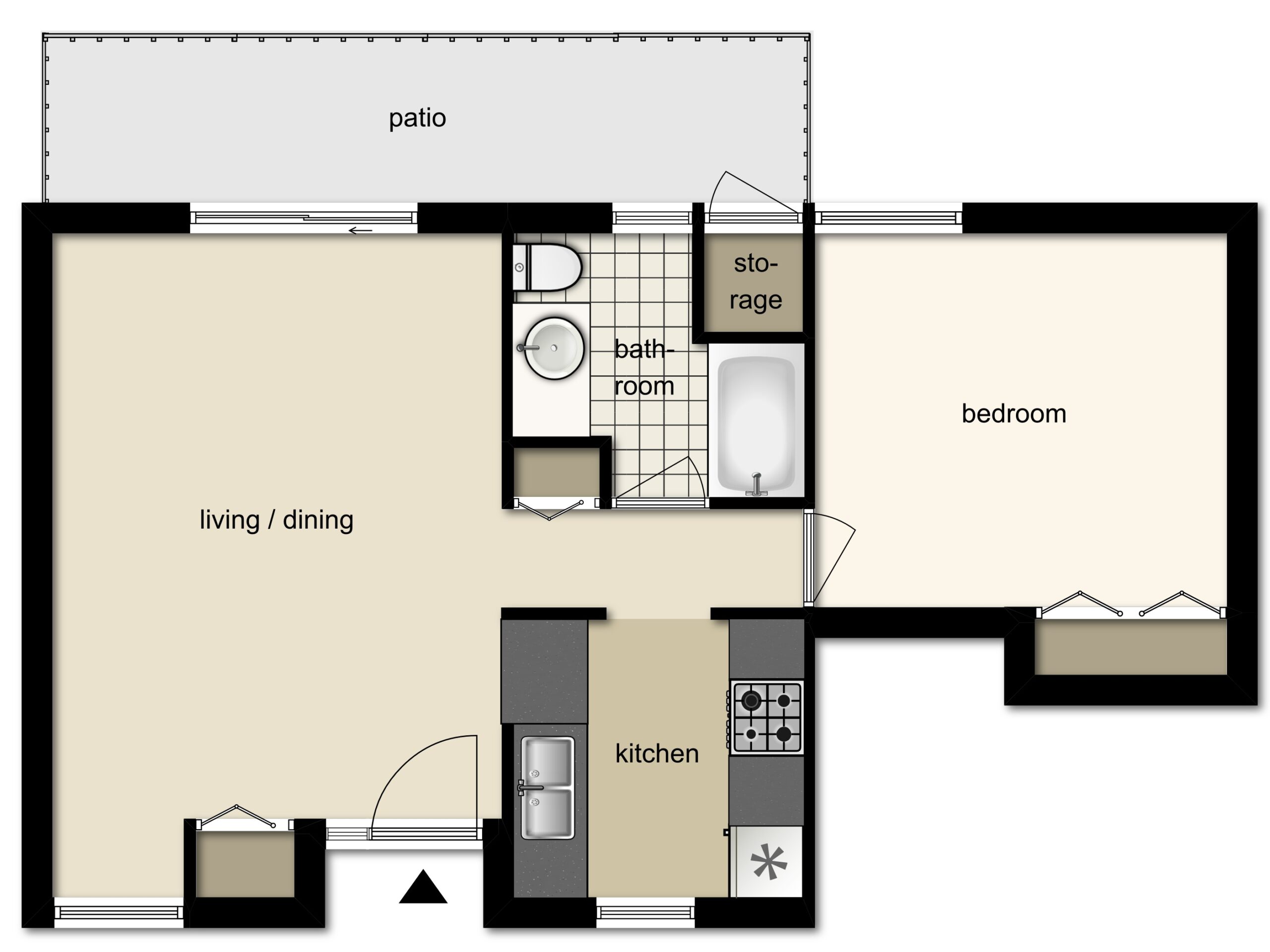 Floor plan for a resident unit in the facility