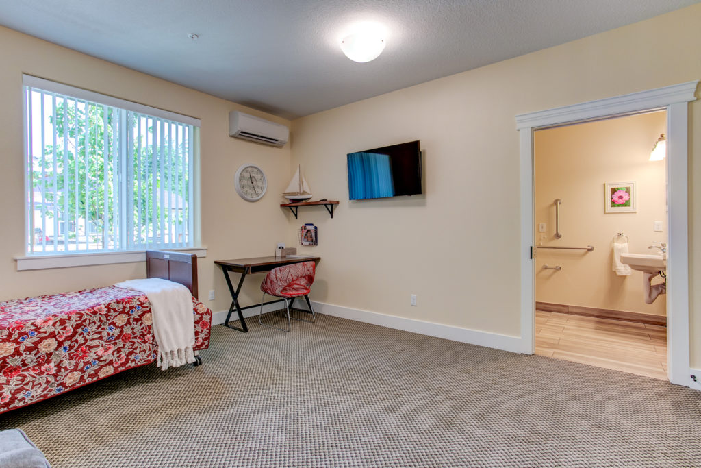 Comfortable resident room with a cozy decoration.