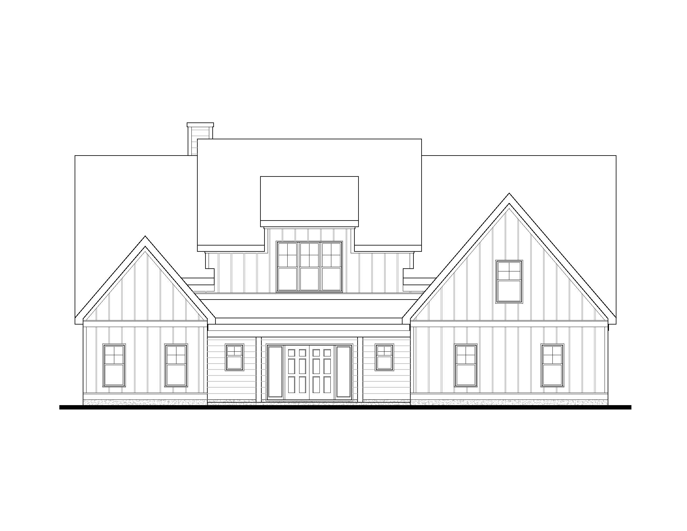 Architectural drawing of a residential building facade