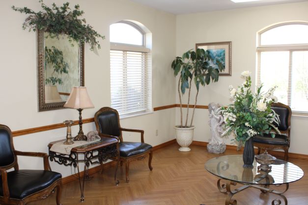 Bright interior of a common area with seating