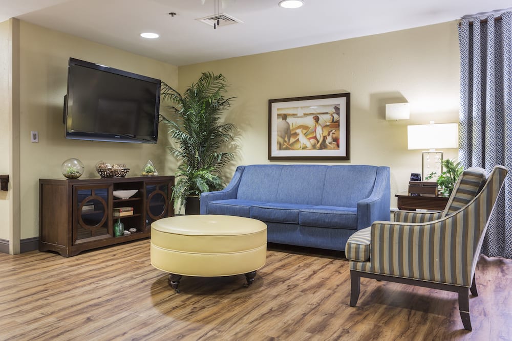 Cozy common area with seating and decor