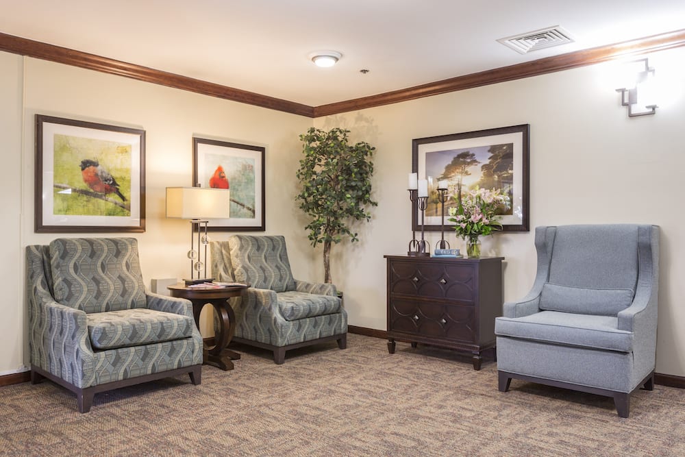 Comfortable seating in a common area of the facility