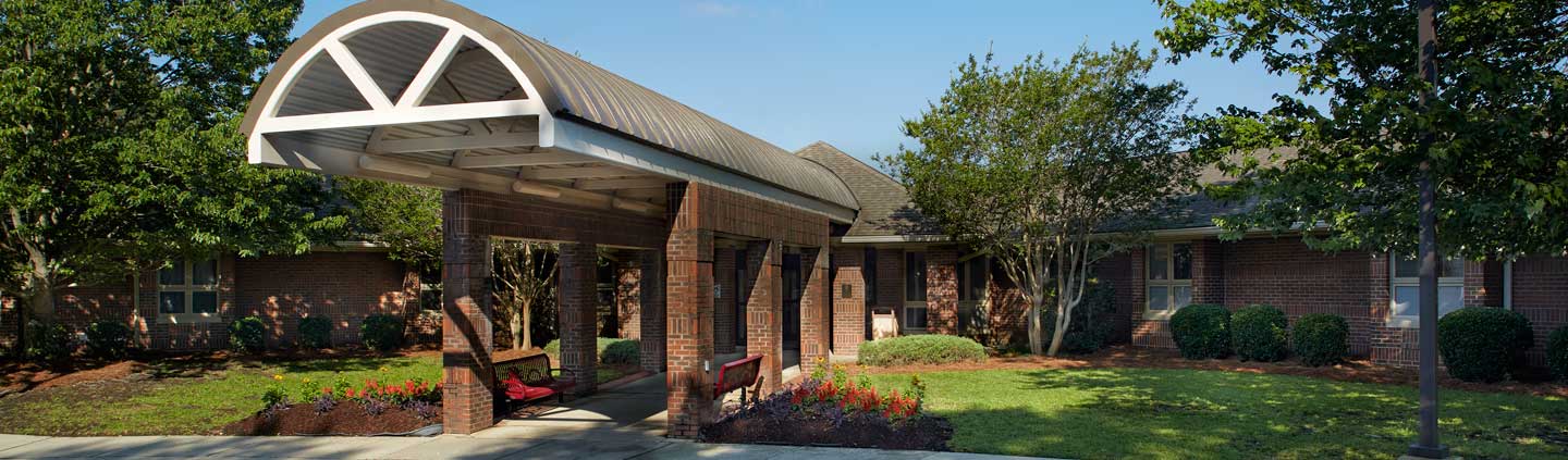 Covered entrance of Lexington Medical Center Extended Care