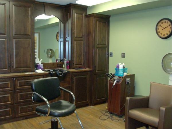 Interior view of a hair salon area in the facility