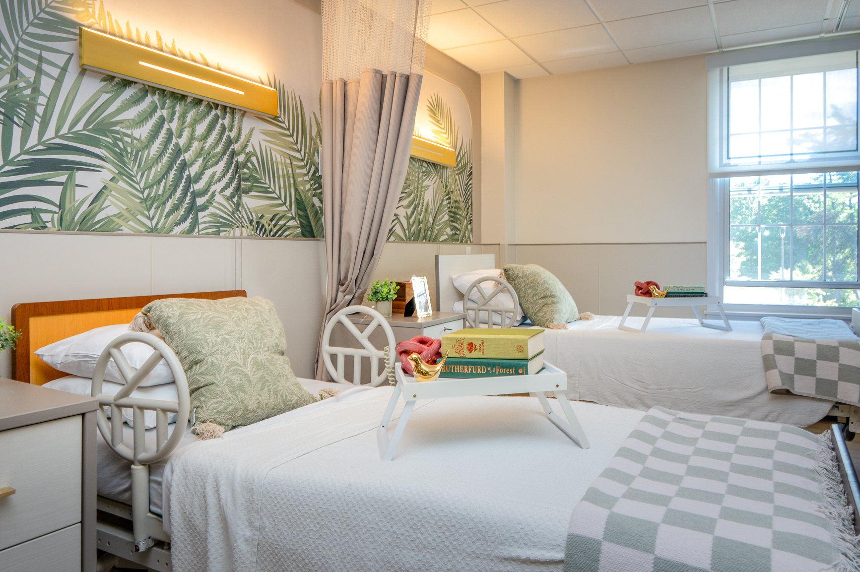 Interior view of a cozy resident room with beds