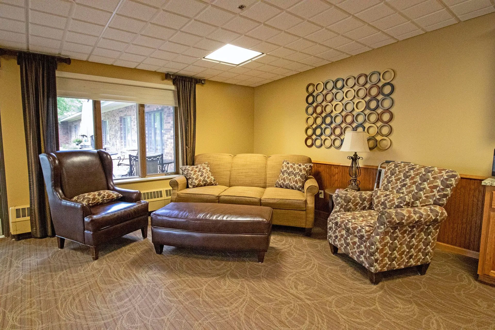 Cozy common area with seating and decor
