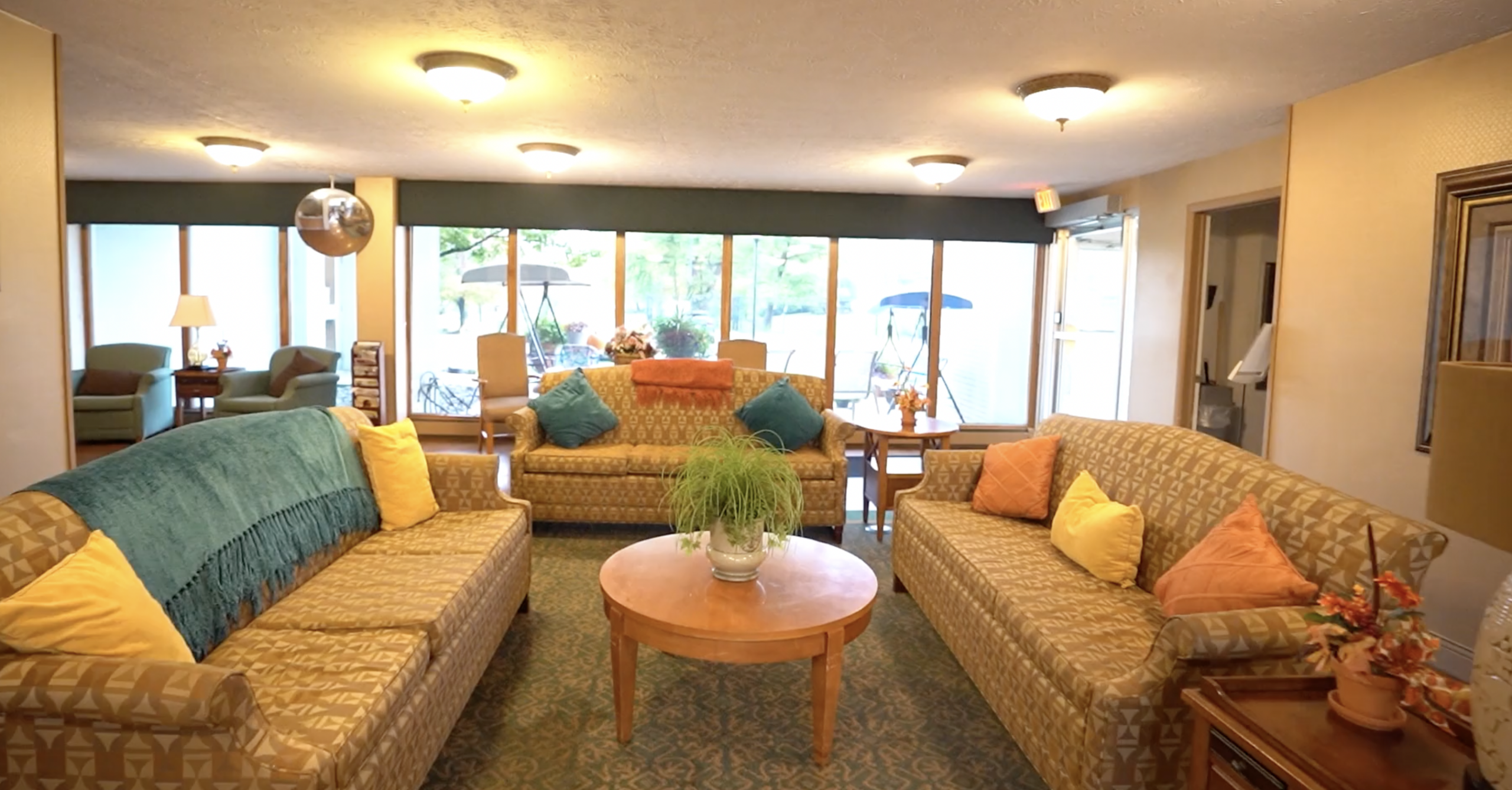 Common area with seating and natural light