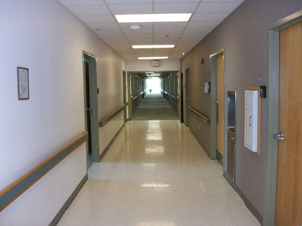 Long corridor in a nursing home facility