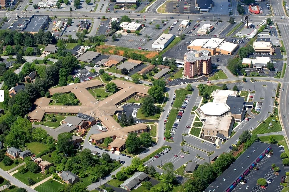 Aerial view of the assisted living community layout